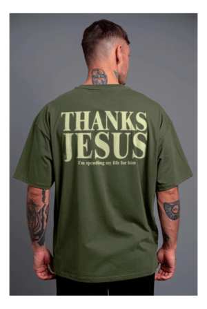 Camiseta Oversized Green Thanks Jesus