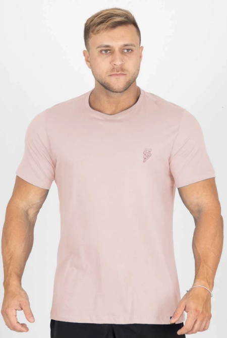 Camiseta Crown Training Original Bordada Rosa Claro