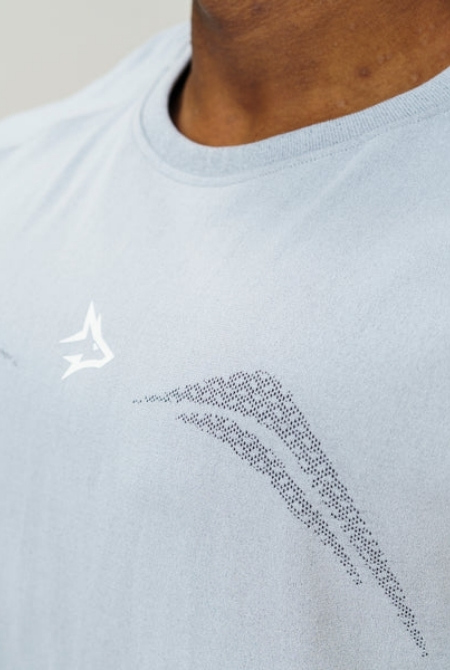 Camiseta Apex Dry Power Cinza Gelo - Sem Costura - Imagem 2