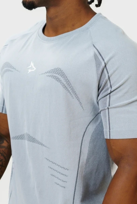 Camiseta Apex Dry Power Cinza Gelo - Sem Costura - Imagem 4