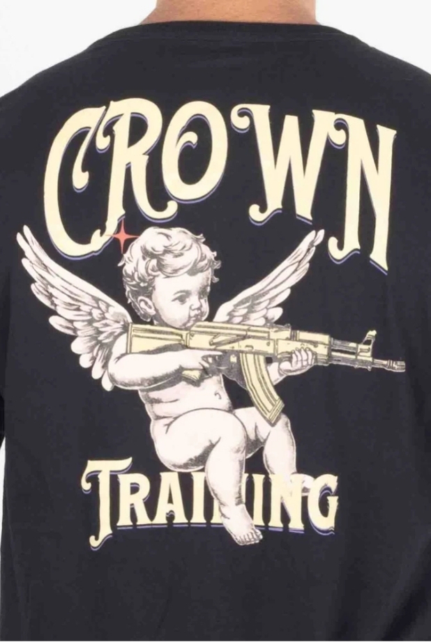 Camiseta Oversized Preta Bullet Wings Crown Training - Imagem 3