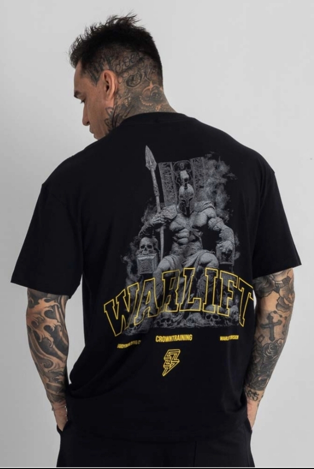 Camiseta Oversized Warlift Sparta Preta