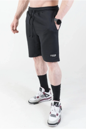  Bermuda Moletom Preta Trad Crown Training