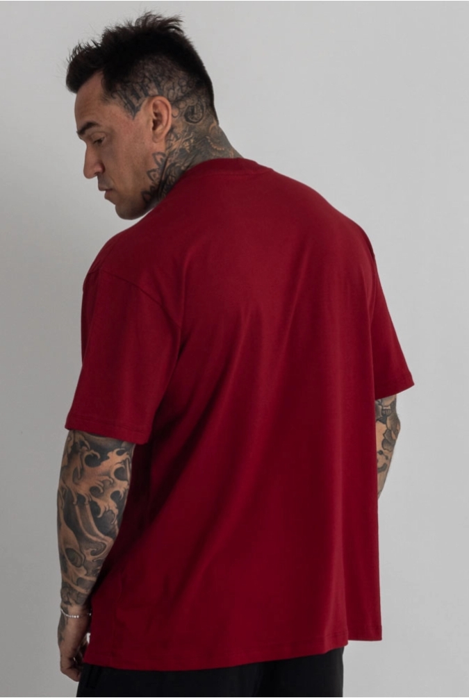 Camiseta Oversized HardLine Bordô