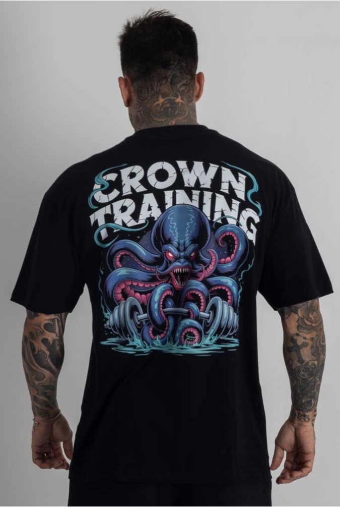 Camiseta Oversized Monster Kraken Preta