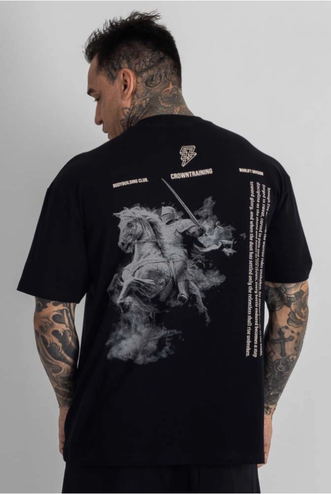Camiseta Oversized Warlift Knight Preta