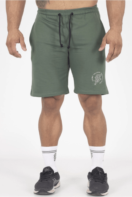 Bermuda Crown Moletom Tradicional Bodybuilding Bordada Verde Escur