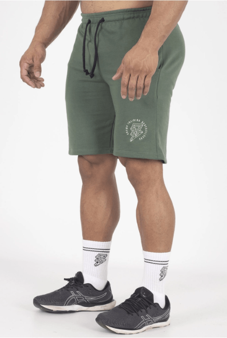 Bermuda Crown Moletom Tradicional Bodybuilding Bordada Verde Escur